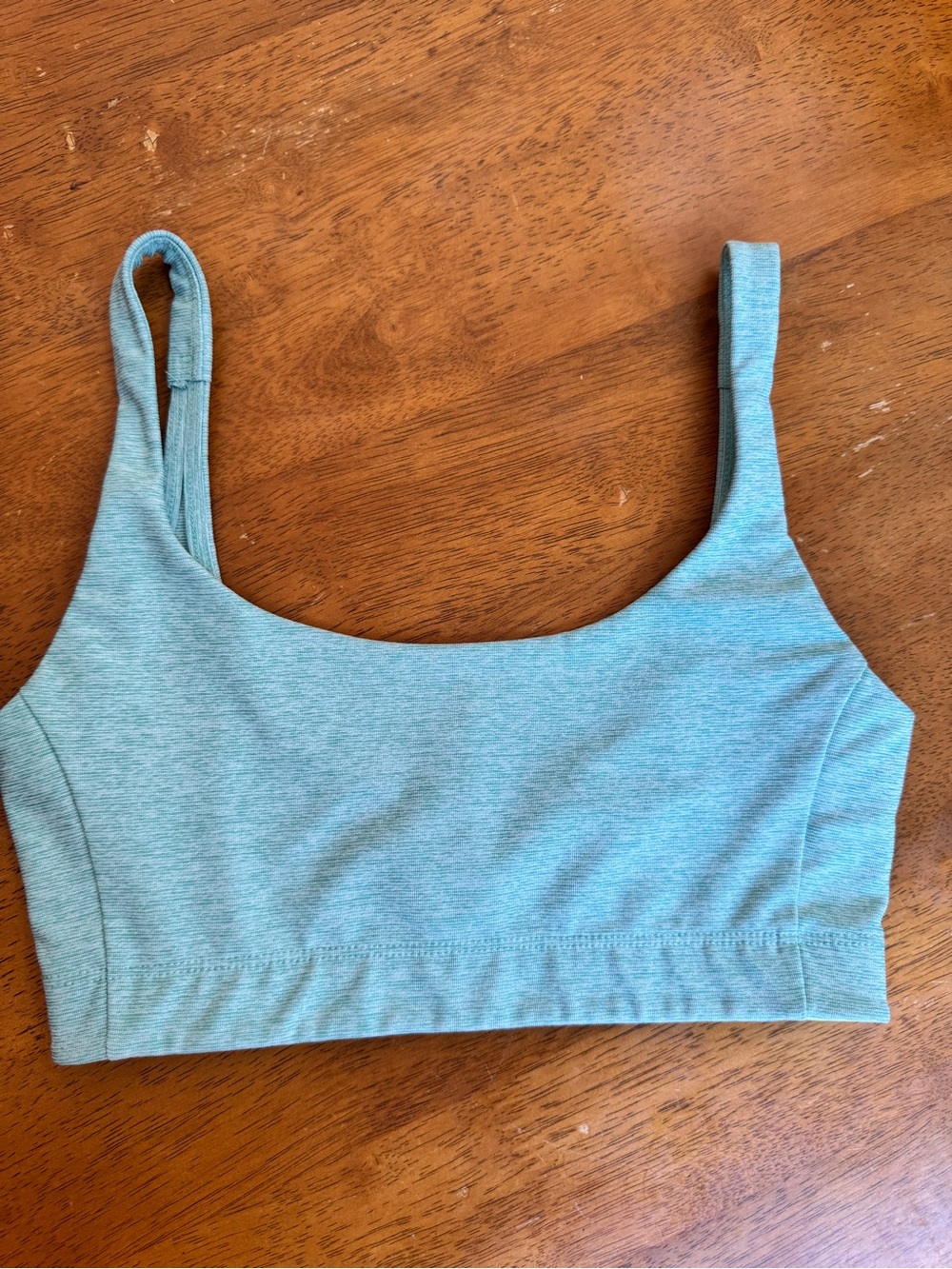 Outdoor Voices Sports Bra XS Teal Blue Logo Band Scoop Neck Workout Yoga